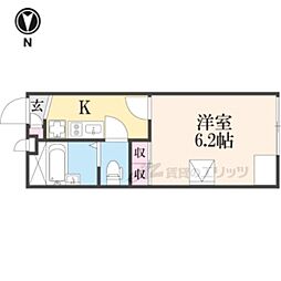 レオパレスエステート 1Kの間取図画像