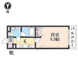 INOVE若江北 1Kの間取図画像