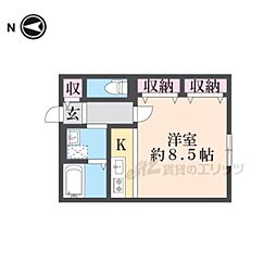 グランドール池島 1Kの間取図画像