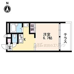レオパレスルナ1 1Kの間取図画像