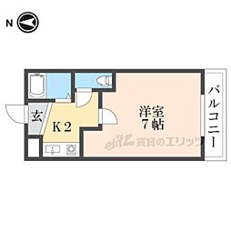 プレアール御幸町 1Kの間取図画像
