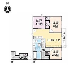 ノールヴィラージュan 2LDKの間取図画像