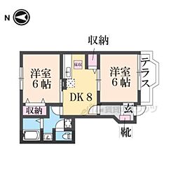 プログレース藤 2DKの間取図画像