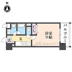 エトワールフィラント 1Kの間取図画像