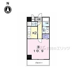 ウエストワン東大阪 1Kの間取図画像