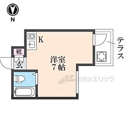プレアール瓢箪山2 ワンルームの間取図画像