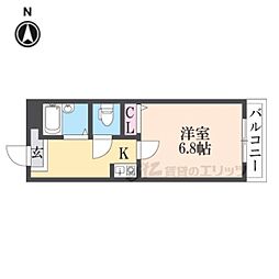ソレイユ新伊丹 1Kの間取図画像