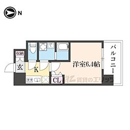 Osaka Metro中央線 長田駅 徒歩2分の賃貸マンション 11階1Kの間取り