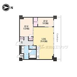 プレジオ宝塚ASIAN 2LDKの間取図画像