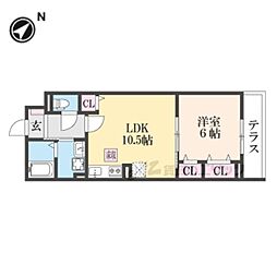 ヒカルサ尼崎神崎町 1LDKの間取図画像