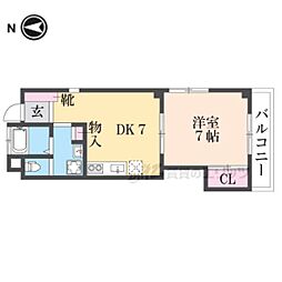 エンジェル坂下 1DKの間取図画像