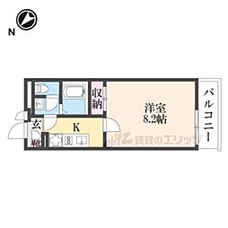 コンフォール杭瀬北新町 1Kの間取図画像