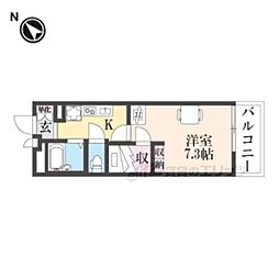 レオパレスGreenAmber 1Kの間取図画像