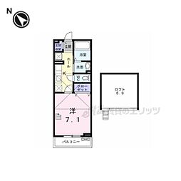 カンタービレ 1Kの間取図画像