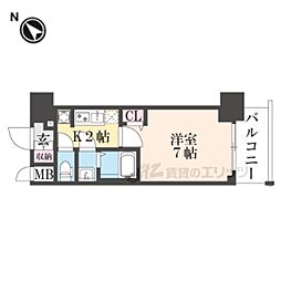 ファーストフィオーレ尼崎グランウエスト 1Kの間取図画像