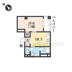マリーズコート 1DKの間取図画像