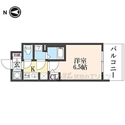 S-RESIDENCE高井田BELETA 9階1Kの間取り