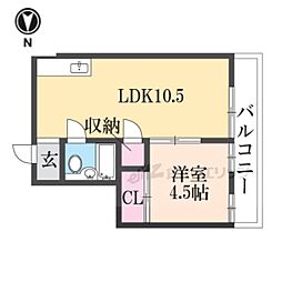 伊丹中央ビル 4階1LDKの間取り