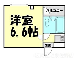 湊マンション 1Kの間取図画像