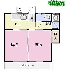 東新コーポ 2Kの間取図画像