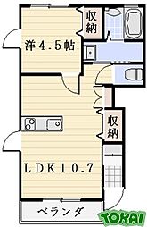 エムオー・ファイブB 1LDKの間取図画像