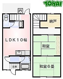 コーポサンライズ 2LDKの間取図画像