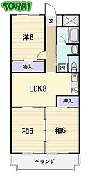 エステート15 3LDKの間取図画像