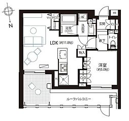 サンウッド浜田山 1LDKの間取図画像