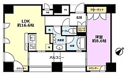 ザ・タワー芝浦 1LDKの間取図画像