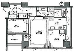 麹町パークハウス 2LDKの間取図画像