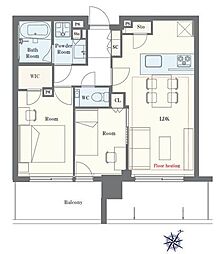 シティタワーズ東京ベイセントラルタワー 2LDKの間取図画像