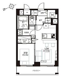 キョウエイハイツ田町 1LDKの間取図画像