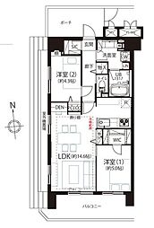 マイキャッスル大森町エクセレントステージ 2LDKの間取図画像