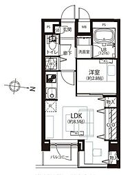 菱和パレス西麻布 1LDKの間取図画像