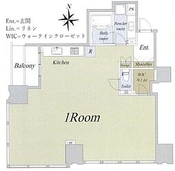 シティタワーズ豊洲ザ・ツインS棟 ワンルームの間取図画像