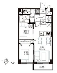 エンゼルハイム多摩川 2LDKの間取図画像