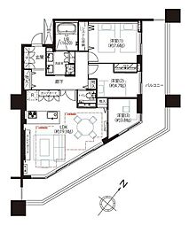 パークタワー東京フロント 3LDKの間取図画像