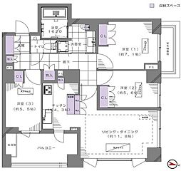 グランスイート広尾 3LDKの間取図画像