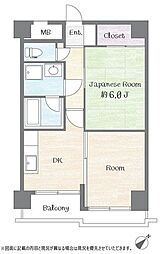 スターパレス北品川 2DKの間取図画像