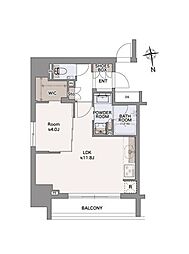 リビオレゾン大手町 1LDKの間取図画像