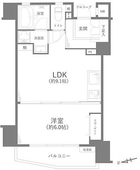 リフォーム済みの綺麗な1LDK。間仕切りは全開放でき、2部屋繋げて広々とした住空間に◎