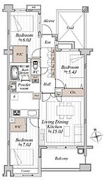 エクレールガーデン深沢 3LDKの間取図画像