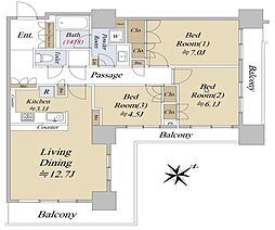 キャナルファーストタワー 3LDKの間取図画像
