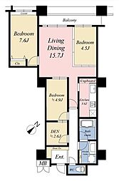 コスモ東京ベイタワー 3SLDKの間取図画像