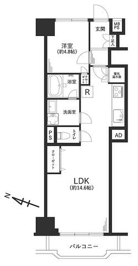 10階部分のバルコニー南西向きで日当り・通風・眺望良好!内装リフォーム済のキレイで明るい室なです。