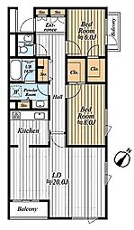 経堂グランドヒルズ 2LDKの間取図画像