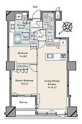 三田ガーデンヒルズウエストヒル 2LDKの間取図画像