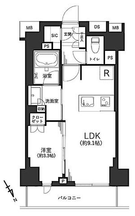 1LDK 間取り