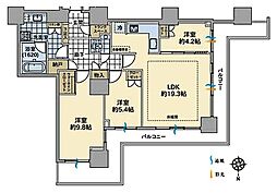 WComfortTowersWEST 3LDKの間取図画像