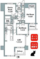 サンクタス大島 2SLDKの間取図画像